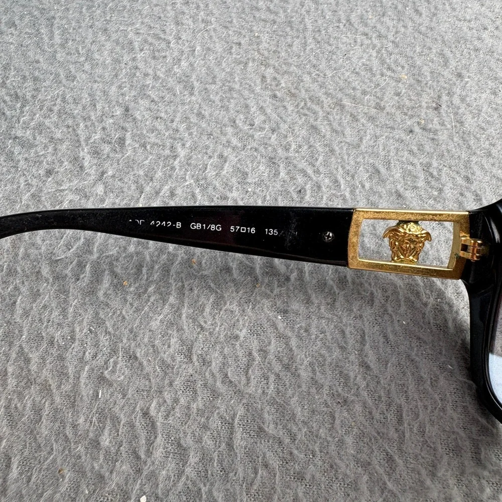 Versace 4212-B Medusa Crystal Sunglasses Black Gold Butterfly 57-16-135